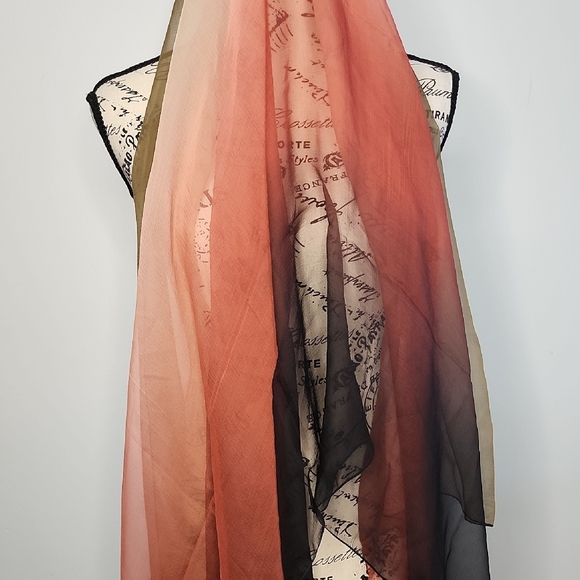 Ombre Sheer Silk Scarf - Picture 3 of 7